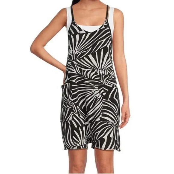 Free People Black and White Zebra Print Romper - Picture 3 of 9